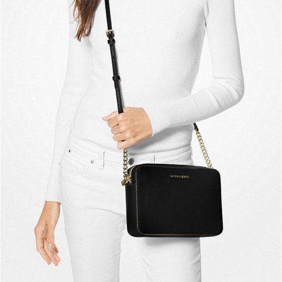 Jet Set Large Saffiano Leather Crossbody Bag - Picture 1 of 6